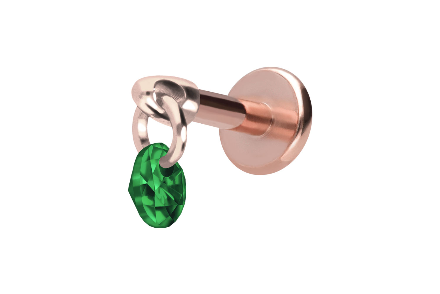 Titan Labret Piercing mit Innengewinde RUNDER KRISTALL